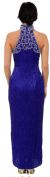 Turtle Neck with Keyhole Long Beaded Formal Dress back
